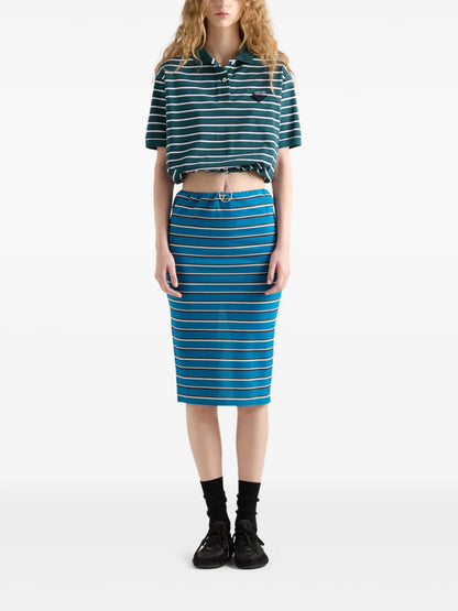 Striped Piqué Skirt