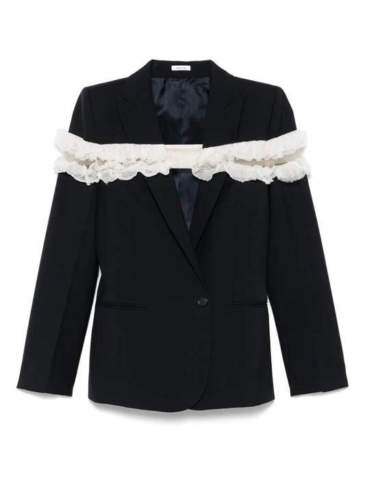 Slash-Detail Double-Breasted Blazer