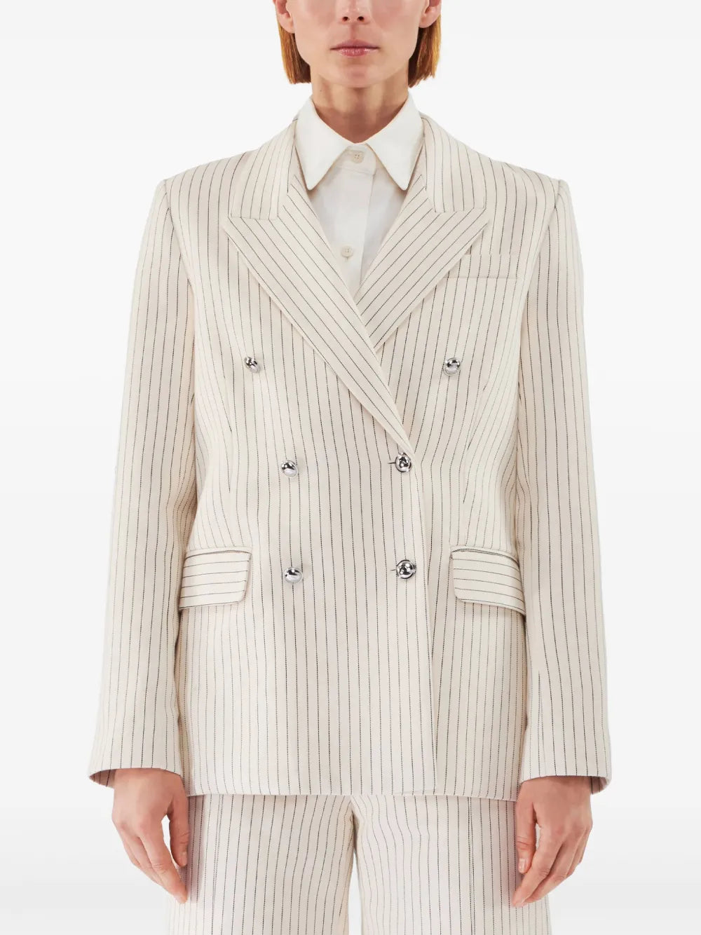 Pinstriped Twill Blazer