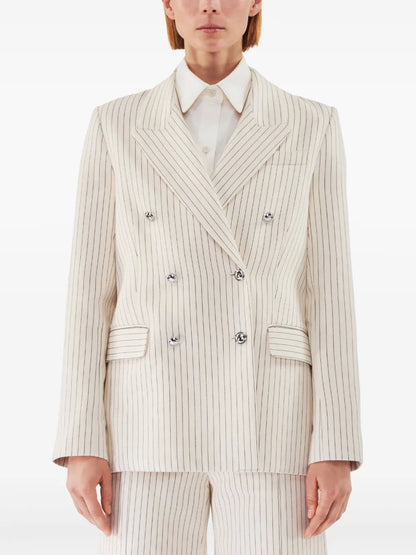 Pinstriped Twill Blazer