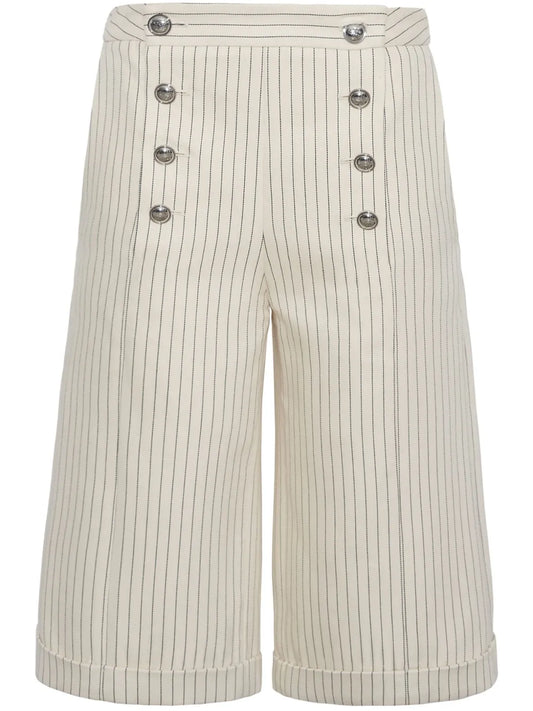 Pinstripe Twill Shorts