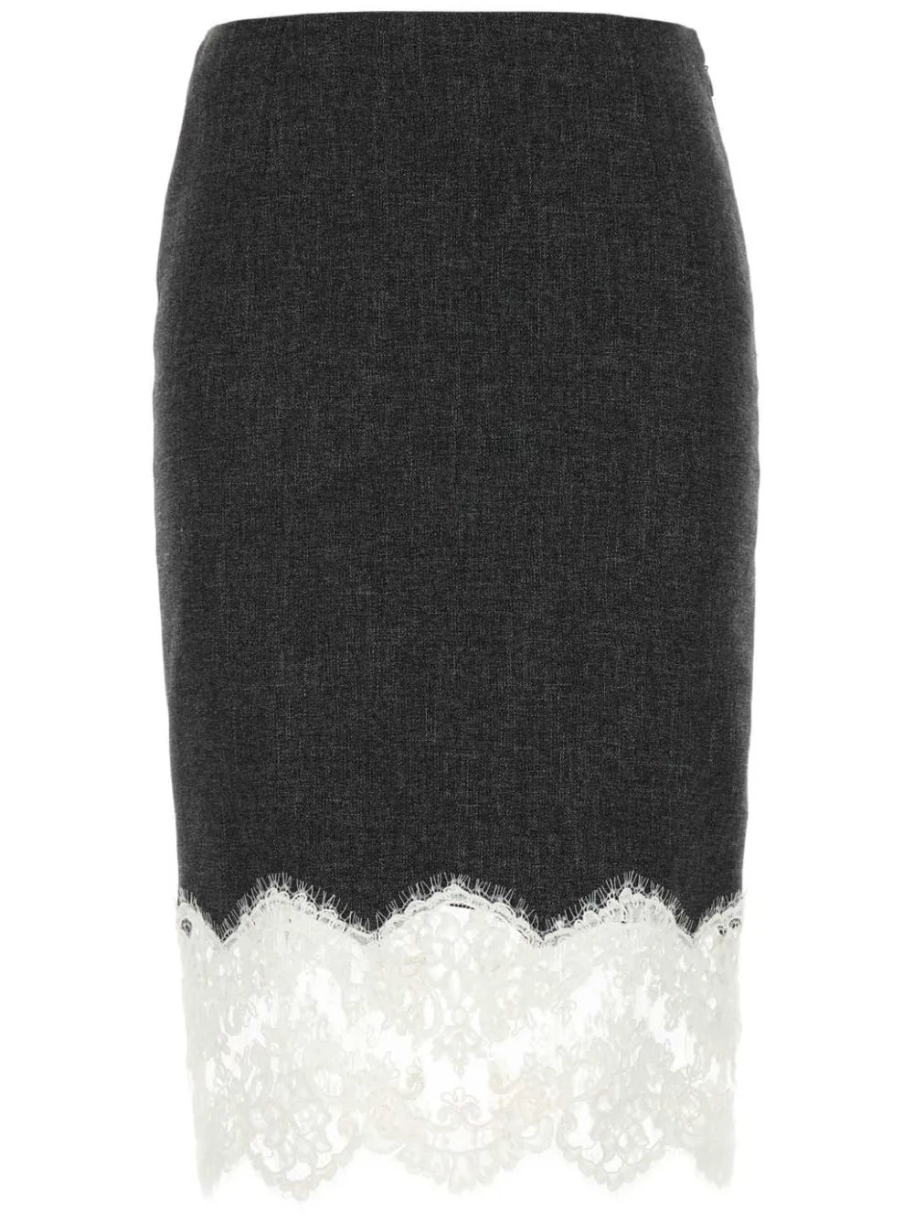 Lace-Trim Midi Skirt