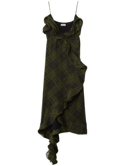 Checked Silk Dress