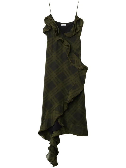 Checked Silk Dress