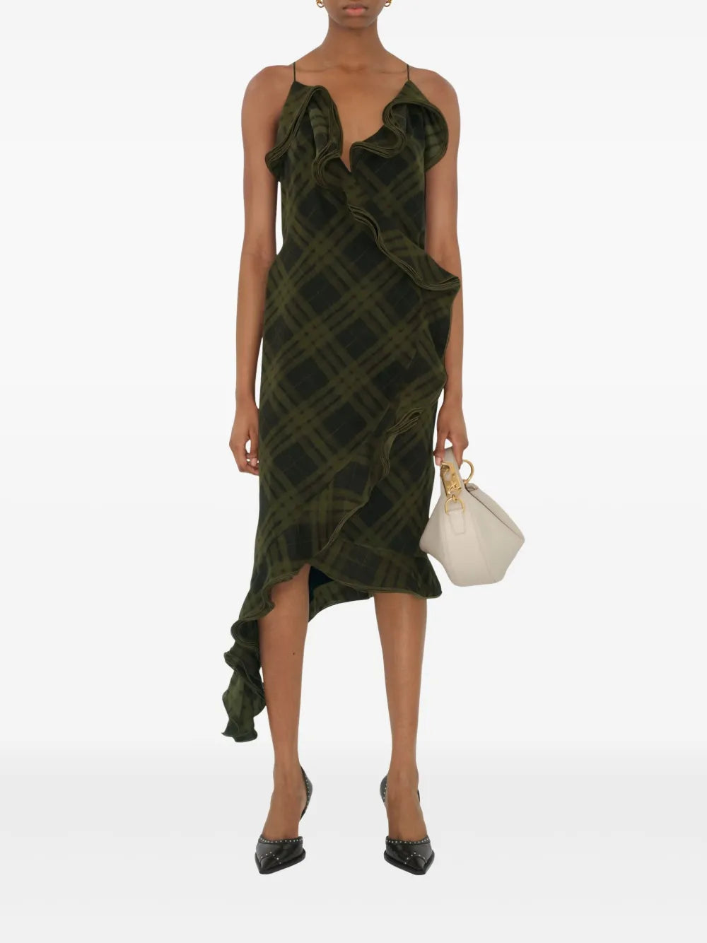 Checked Silk Dress