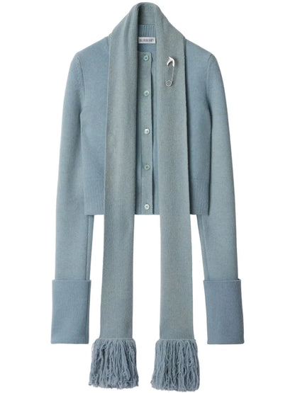 Scarf-Detailing Cardigan