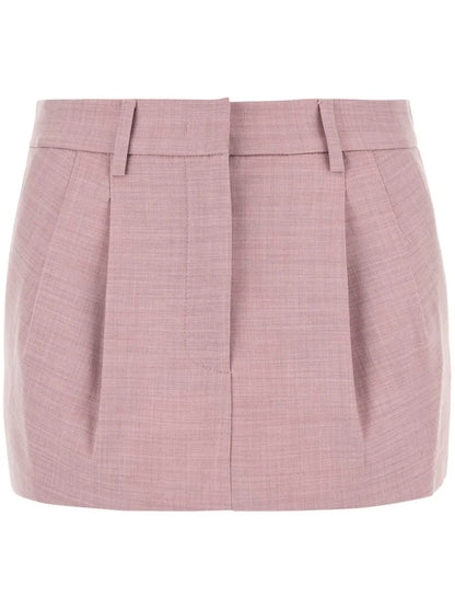 Pleat-Detail Mini Skirt