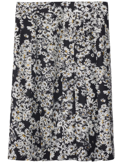Pleated Floral-Print Skirt