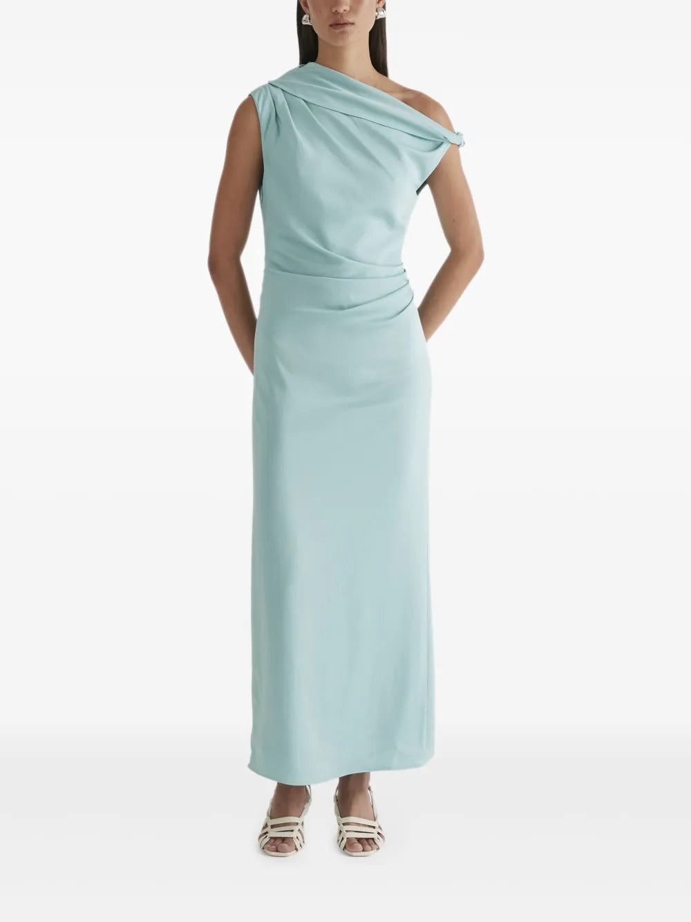 Draped-Design Midi Dress