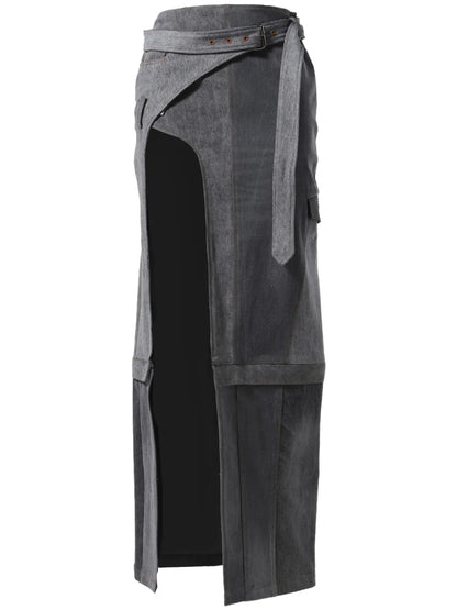 Wrap Denim Skirt