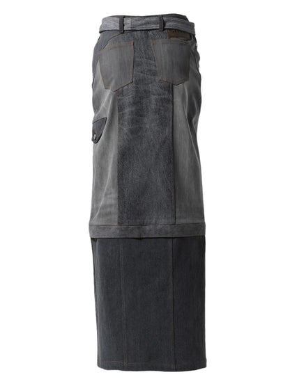 Wrap Denim Skirt