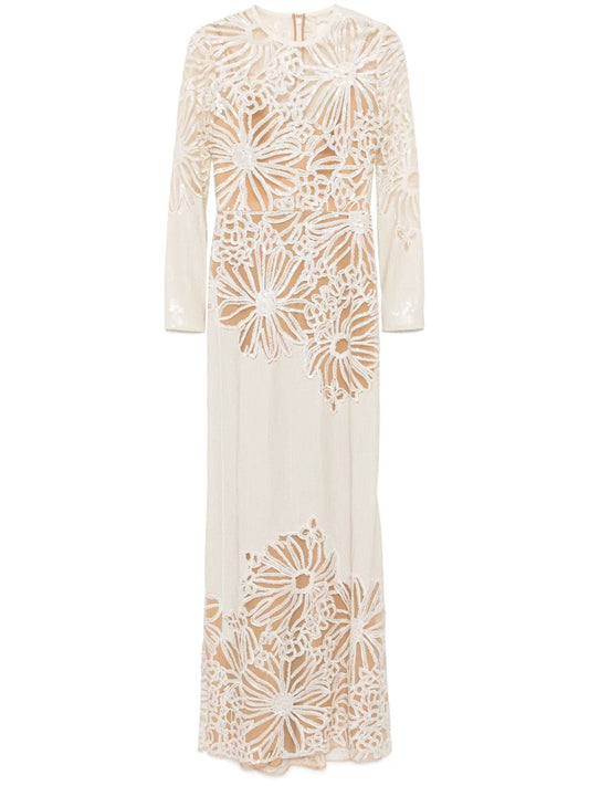 Sequin-Embroidered Gown