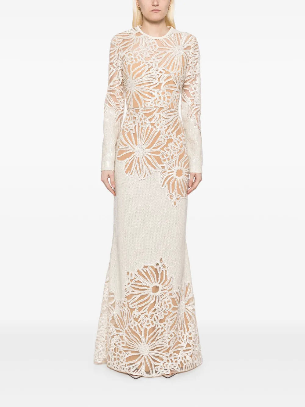 Sequin-Embroidered Gown