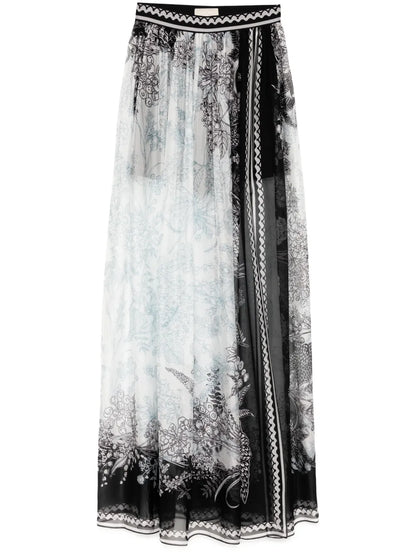 Printed Chiffon Long Skirt