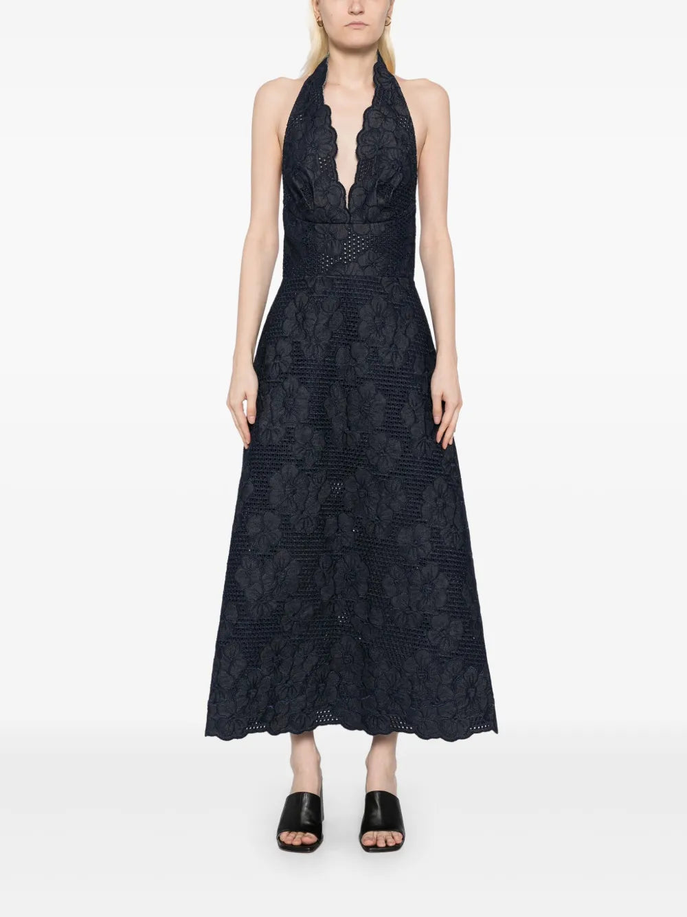 Embroidered Denim Dress