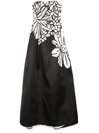 Floral-Print Gown