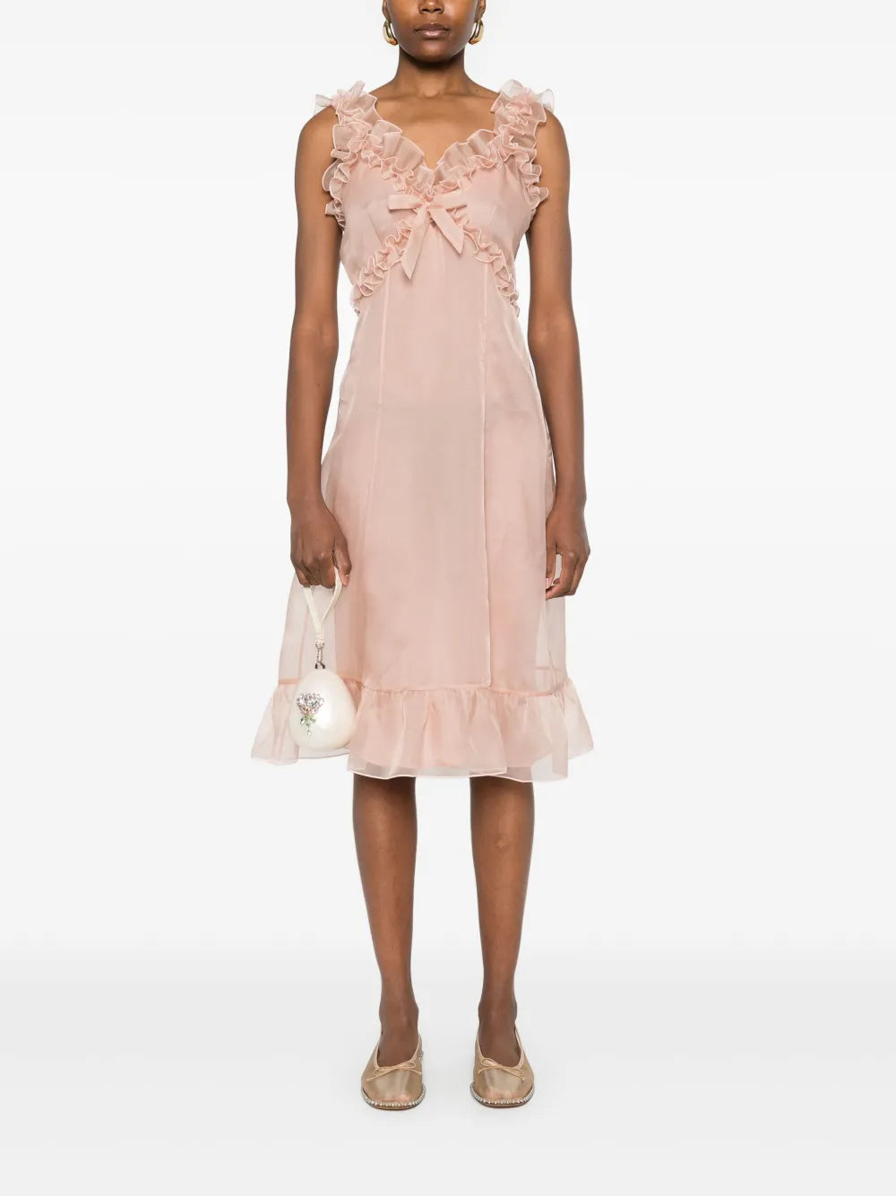 Ruffle-Detailed Midi Dress