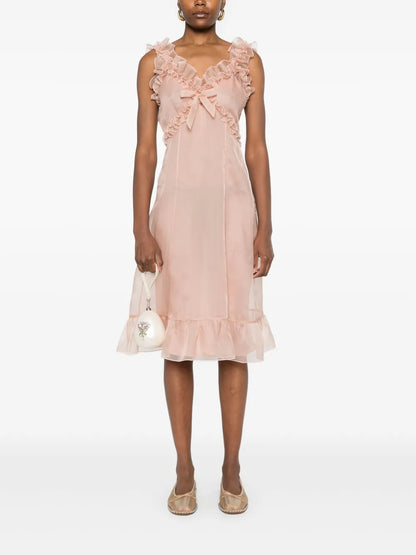 Ruffle-Detailed Midi Dress
