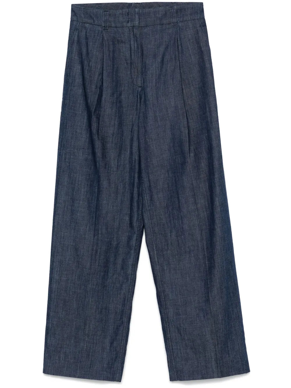 Chambray Wide-Leg Jeans