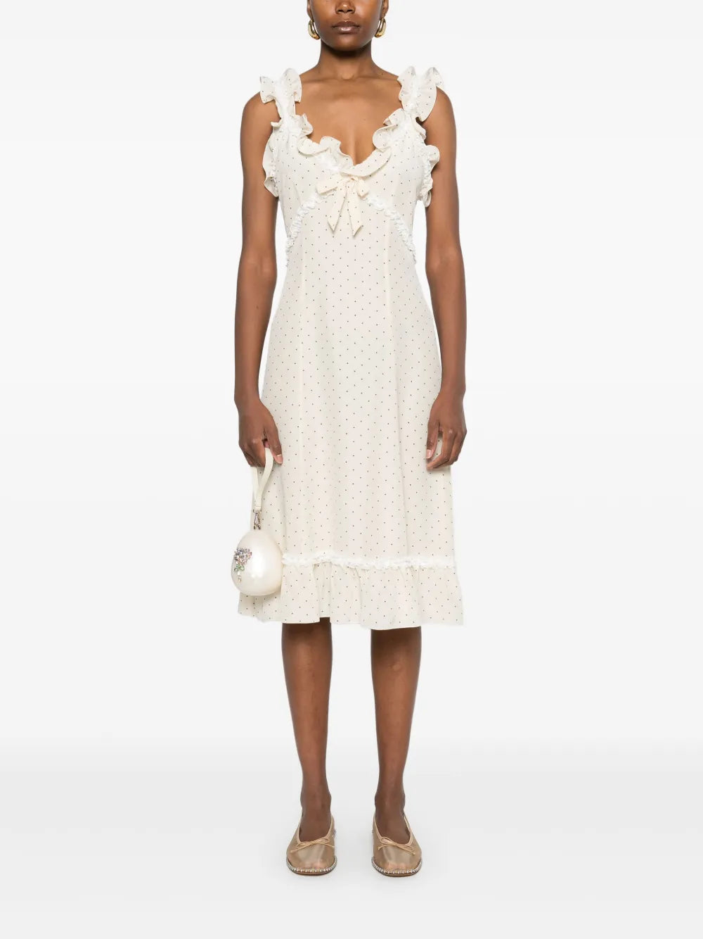 Polka-Dot Midi Dress