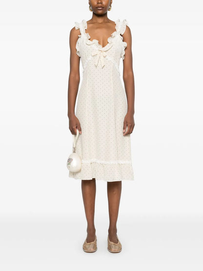 Polka-Dot Midi Dress