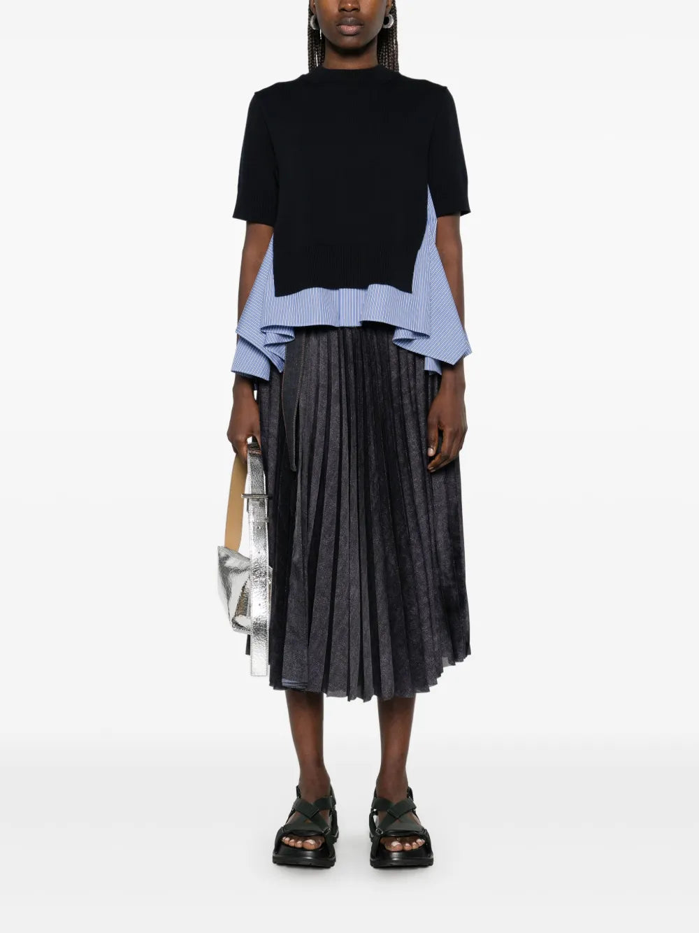 Plissé Midi Skirt