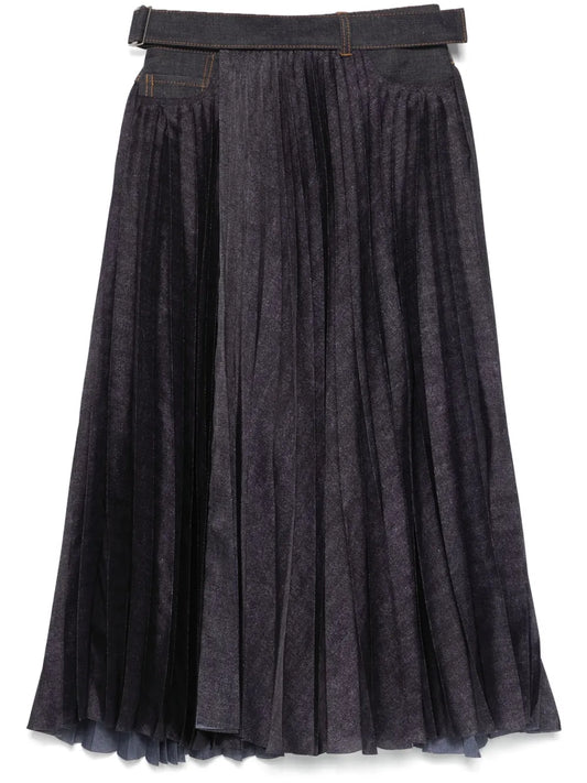 Plissé Midi Skirt