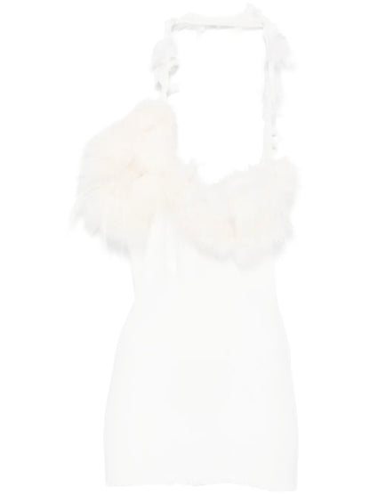 Faux-Fur Detailed Mini Dress