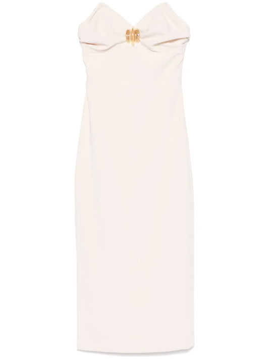 Macro-Bow Crepe Midi Dress