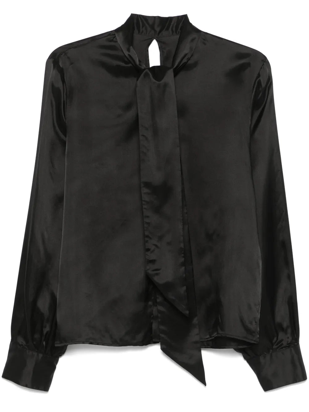 Tie-Neck Satin Shirt