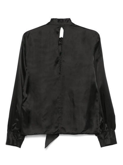 Tie-Neck Satin Shirt