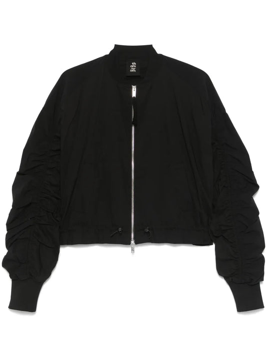 Ruched Bomber Jacket