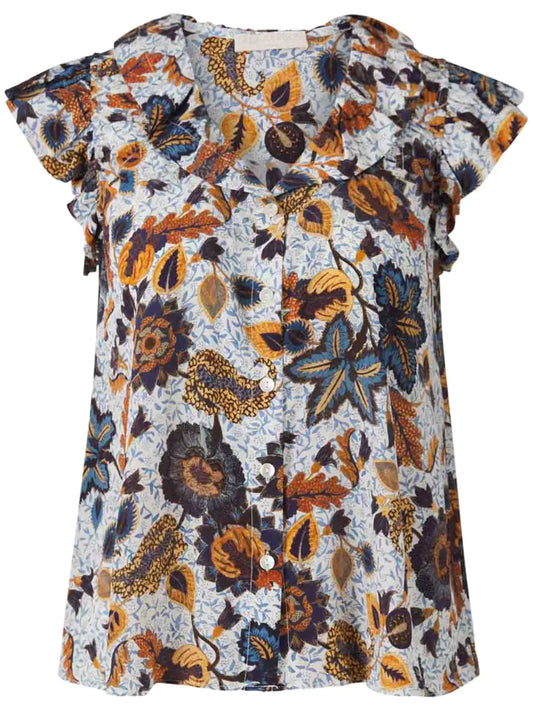 Ruffled Silk Blouse