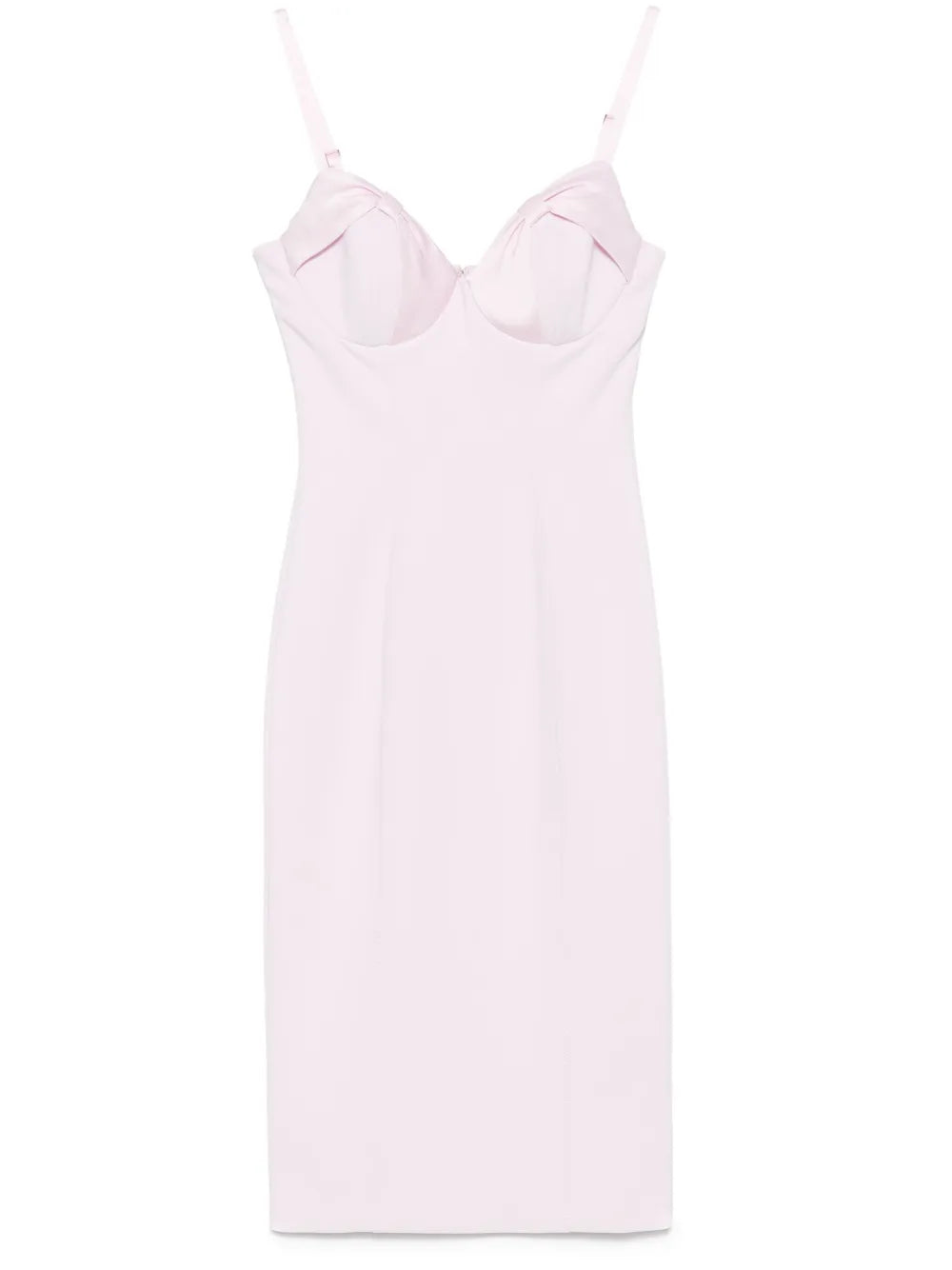 Satin-Bow Crepe Midi Dress