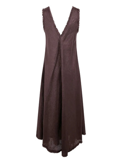 Fringe-Edge Maxi Dress
