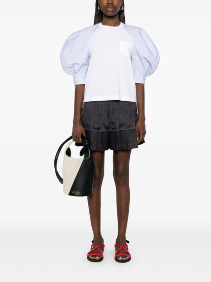 Cotton Poplin-Detailed T-Shirt
