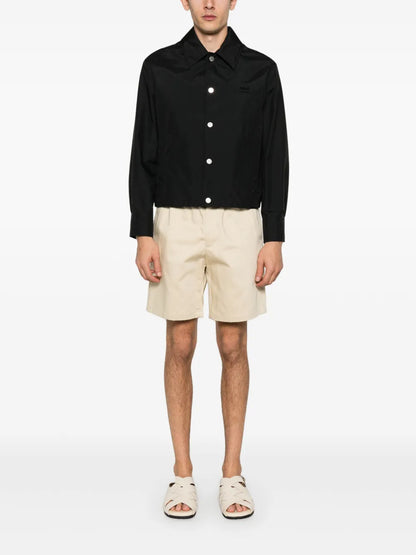 Logo-Lettering Shirt Jacket