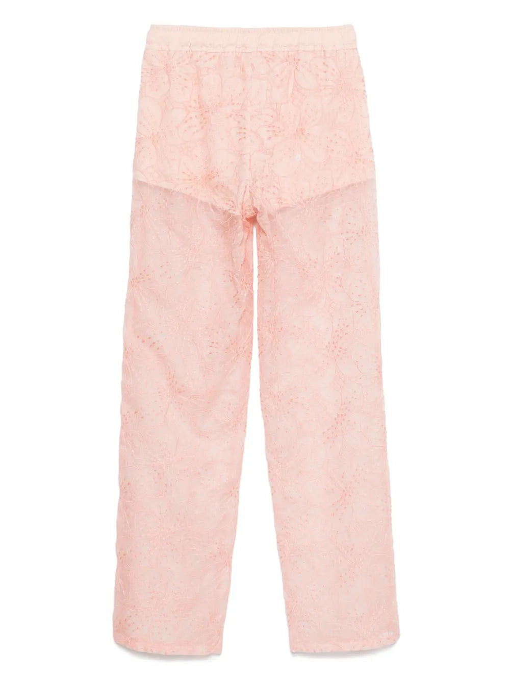 Floral-Embroidered Organza Trousers