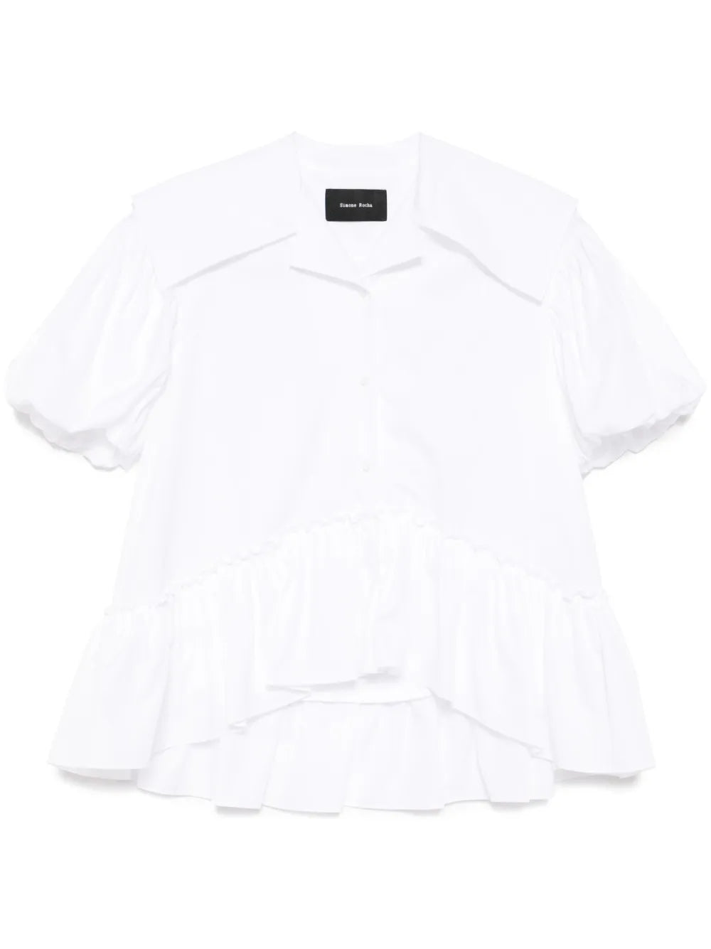 Sailor-Collar Puff-Sleeves Shirt