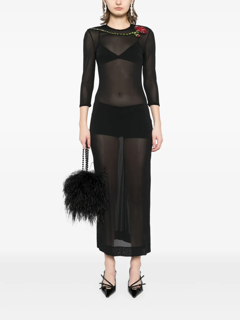 Ballet Mesh Column Dress