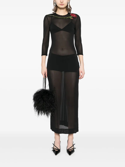 Ballet Mesh Column Dress