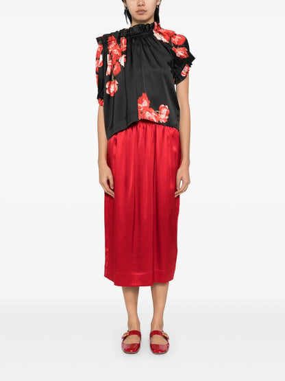 Elasticated Gathered Ruffle Tulip Top