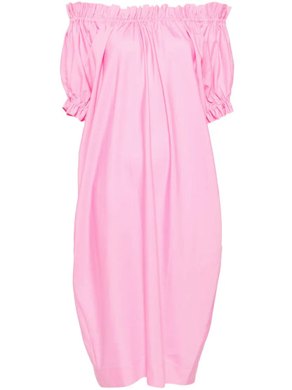 Elasticated Gathered Ruffle Tulip Dress