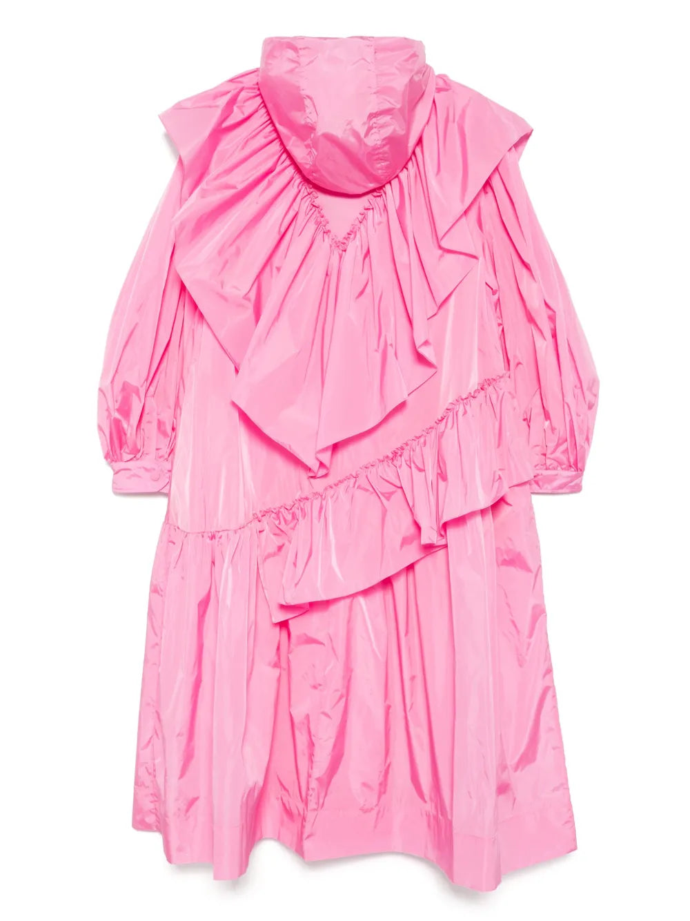 Ruffle-Details Parka Coat