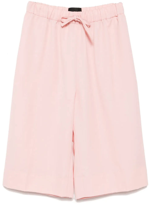 Wide-Leg Elasticated Long Shorts