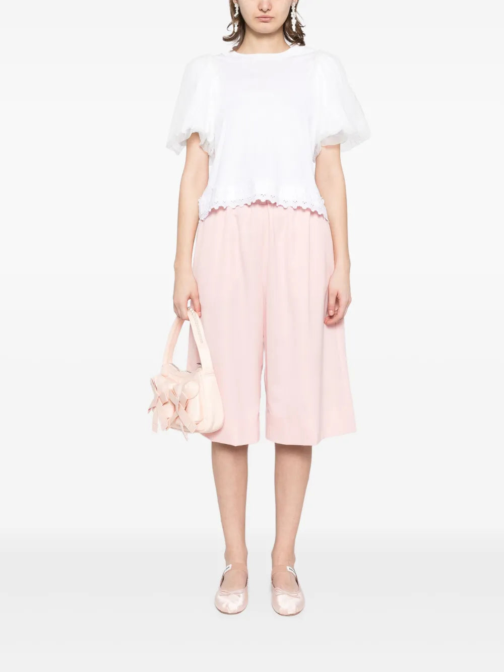 Wide-Leg Elasticated Long Shorts