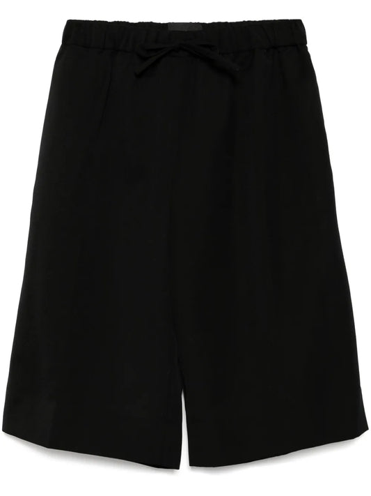 Wide-Leg Elasticated Long Shorts