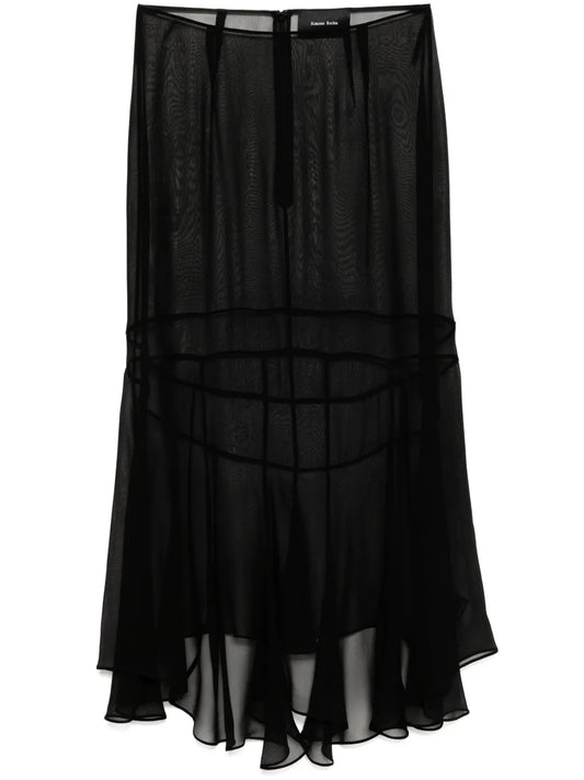 Multi-Seam Midi Skirt