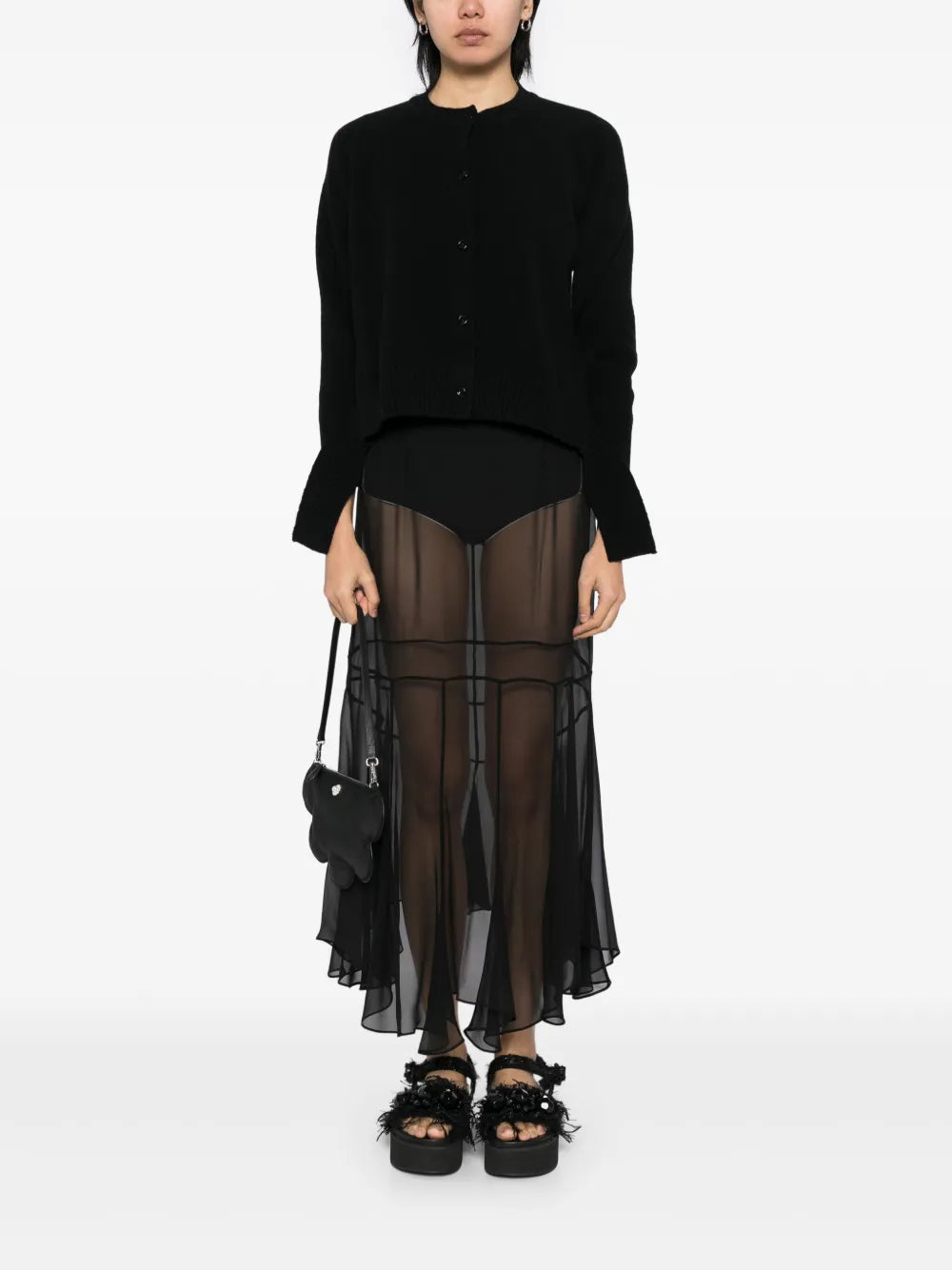 Multi-Seam Midi Skirt
