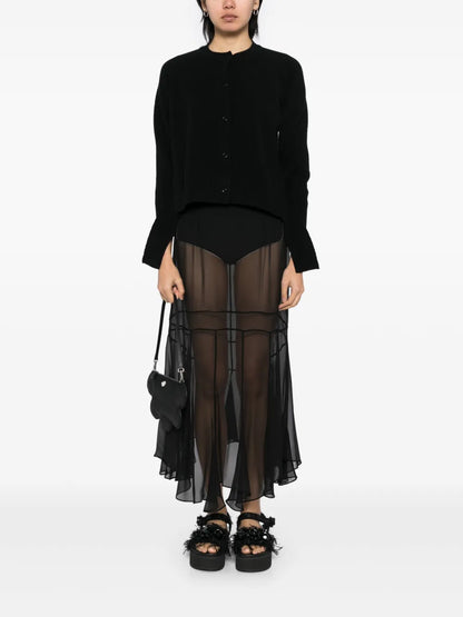 Multi-Seam Midi Skirt
